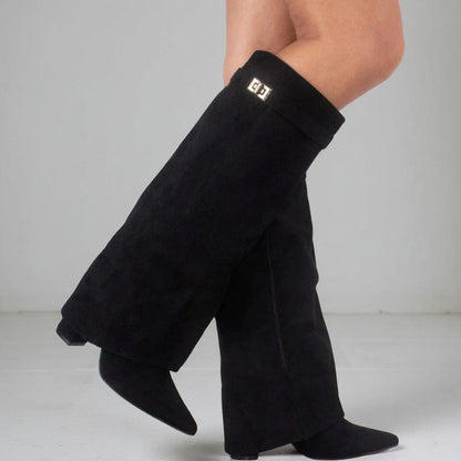 Chic Women's Knee-High Boots with Pointed-Toe