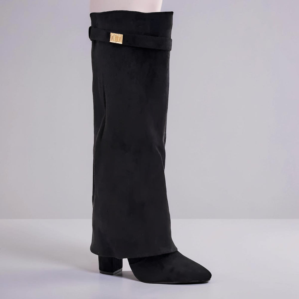 Chic Women's Knee-High Boots with Pointed-Toe