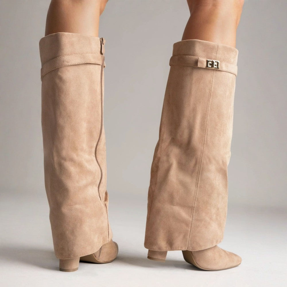 Chic Women's Knee-High Boots with Pointed-Toe