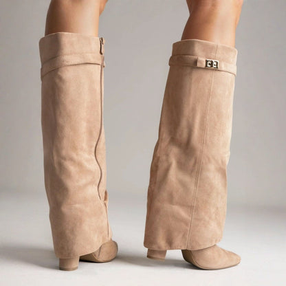 Chic Women's Knee-High Boots with Pointed-Toe