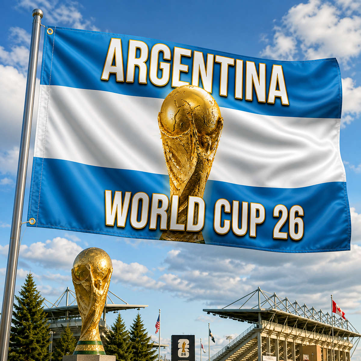 Argentina World Cup Flag Banner - Outdoor Soccer Fan Decor