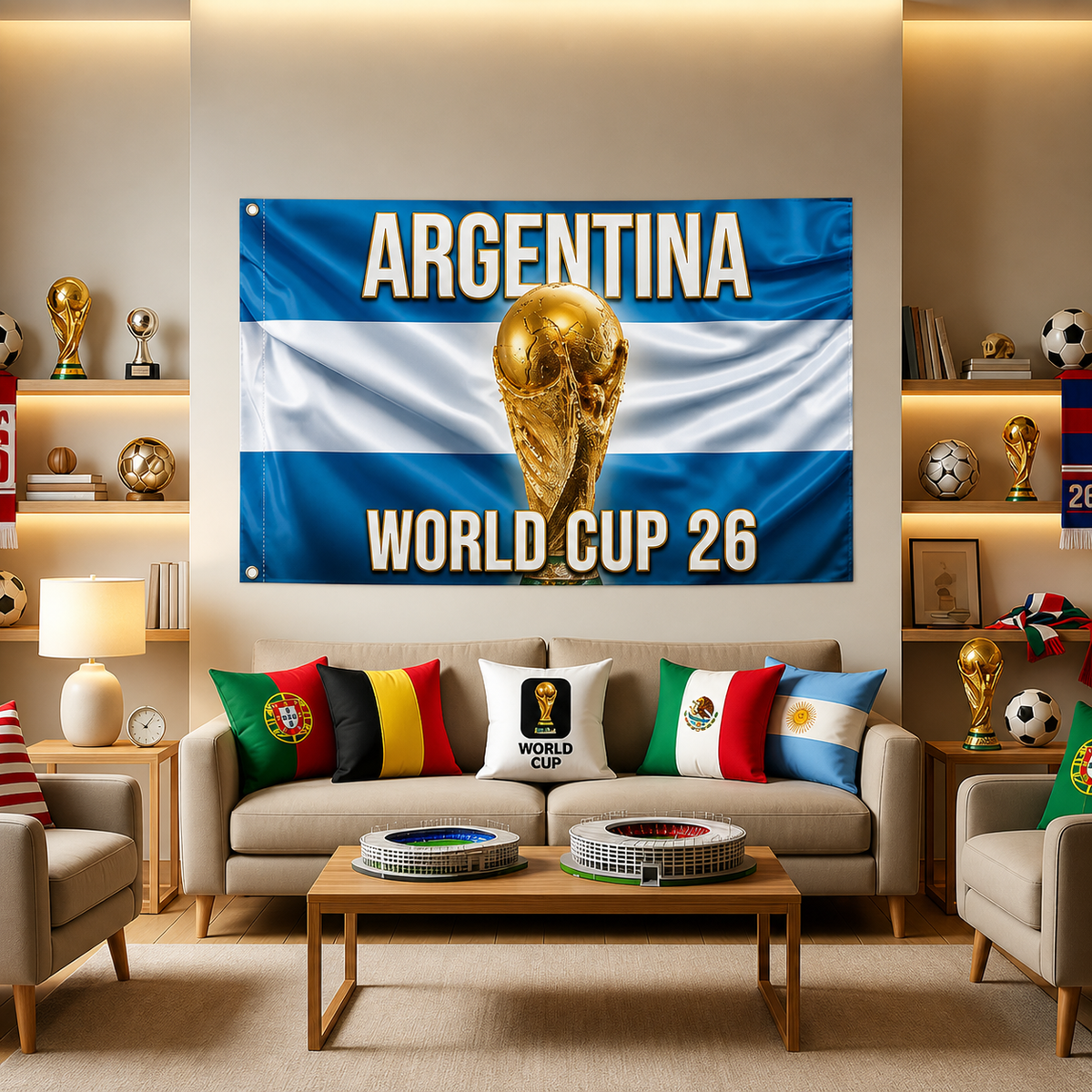 Argentina World Cup Flag Banner - Outdoor Soccer Fan Decor