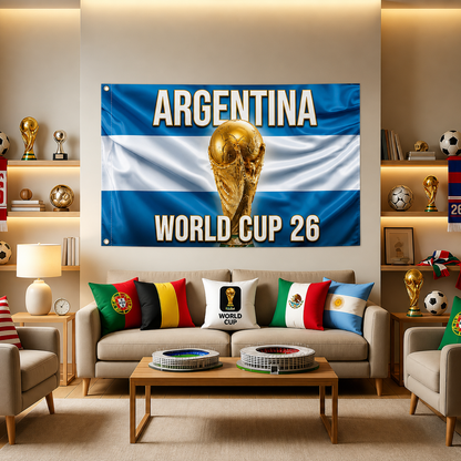 Argentina World Cup Flag Banner - Outdoor Soccer Fan Decor