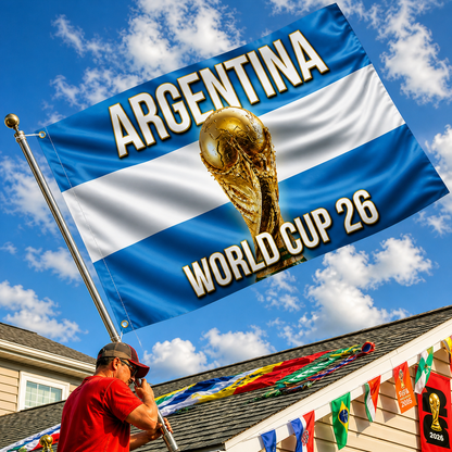 Argentina World Cup Flag Banner - Outdoor Soccer Fan Decor