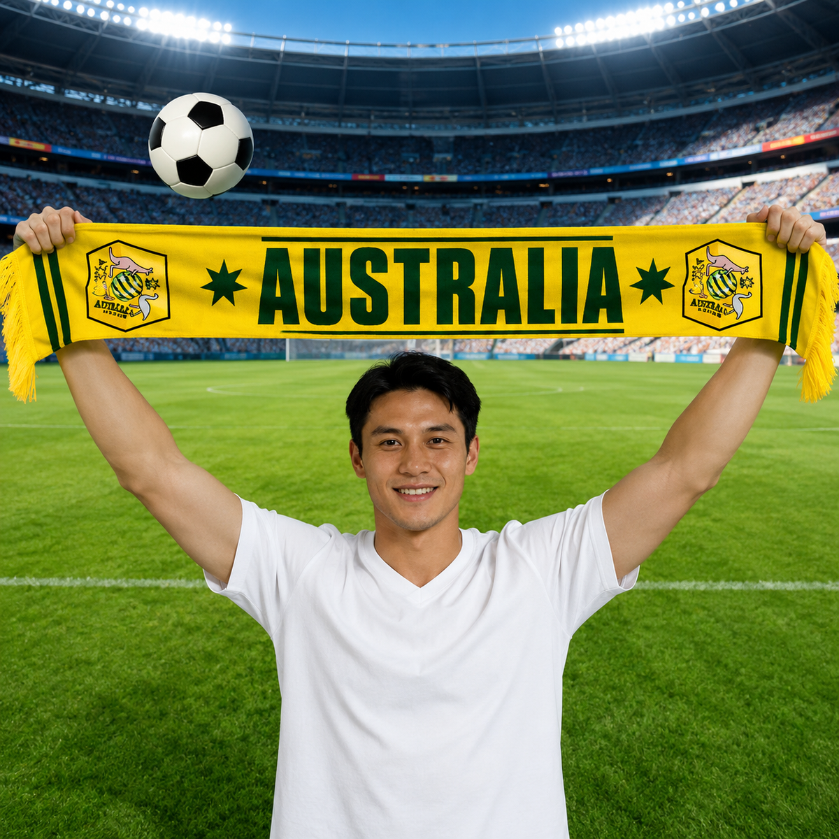 Australia Flag World Cup Soccer Fan Scarf - Show Your Team Spirit