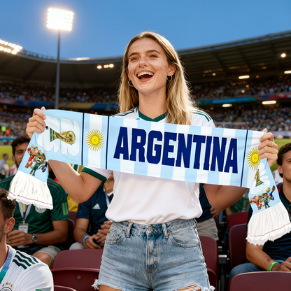 Argentina Flag World Cup Soccer Scarf - Vibrant Fan Apparel for Soccer Fans