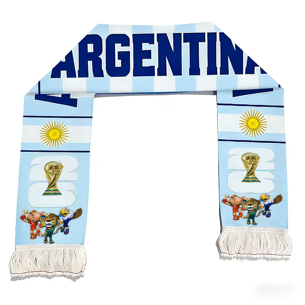 Argentina Flag World Cup Soccer Scarf - Vibrant Fan Apparel for Soccer Fans