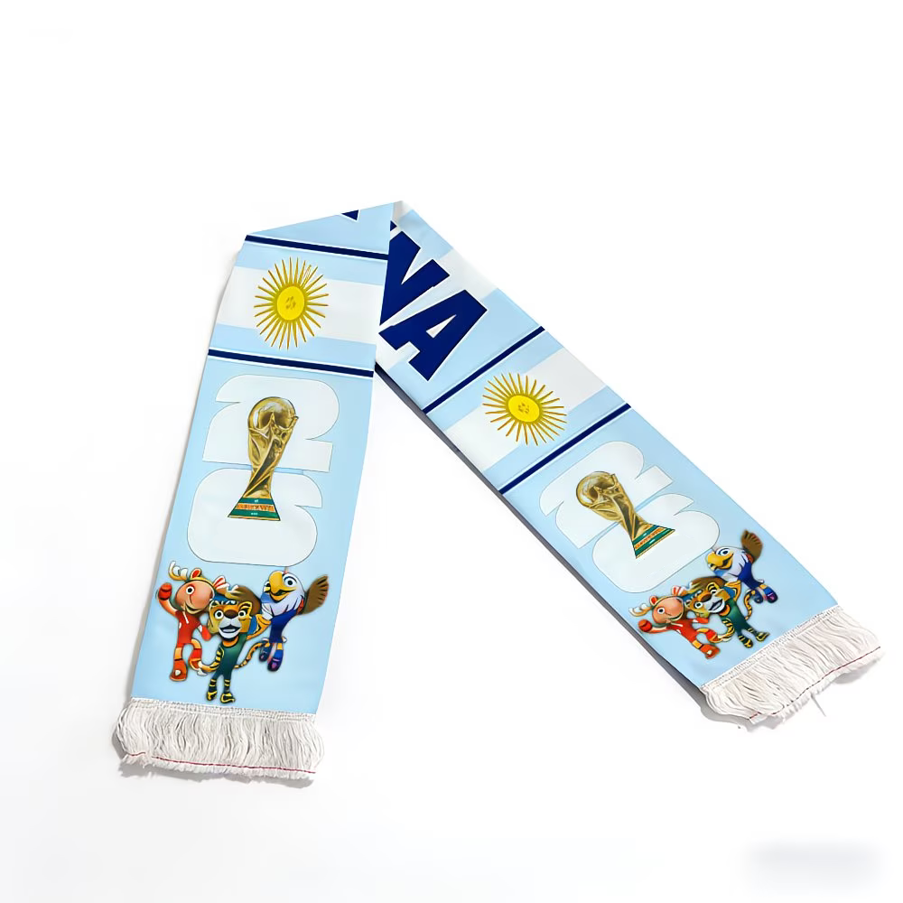 Argentina Flag World Cup Soccer Scarf - Vibrant Fan Apparel for Soccer Fans