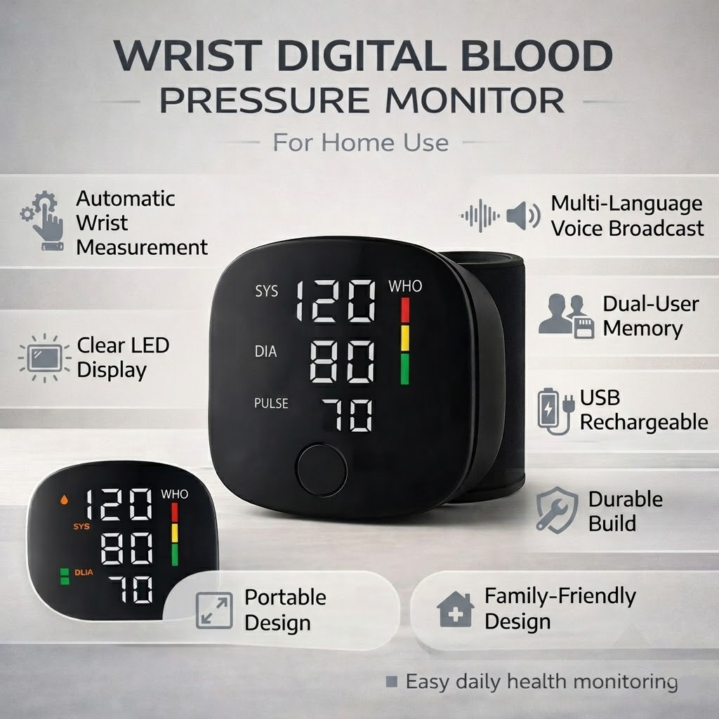 Automatic Digital Wrist Blood Pressure Monitor