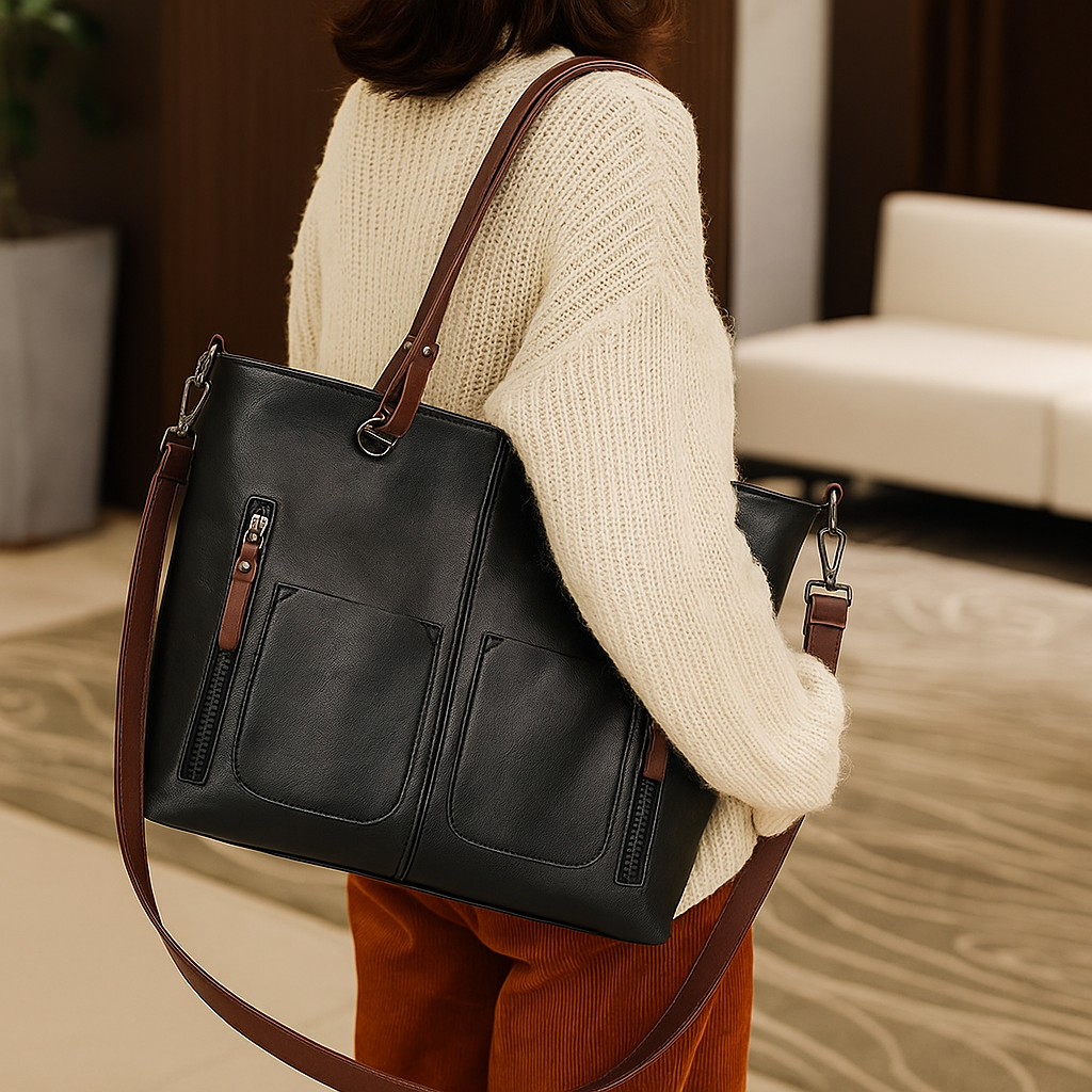 Chic Women's Tote Bag - Vintage-Style Office & Travel Handbag