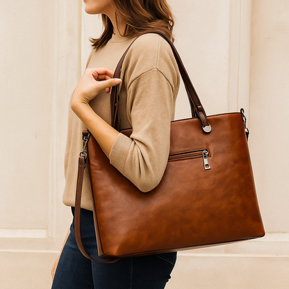 Chic Women's Tote Bag - Vintage-Style Office & Travel Handbag