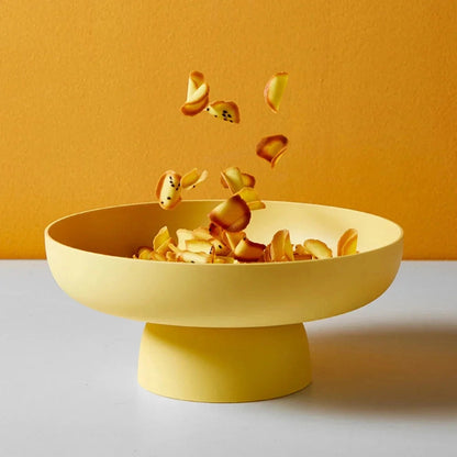 Elegant Pedestal Fruit Bowl – Decorative Table Centerpiece for Kitchen Counter