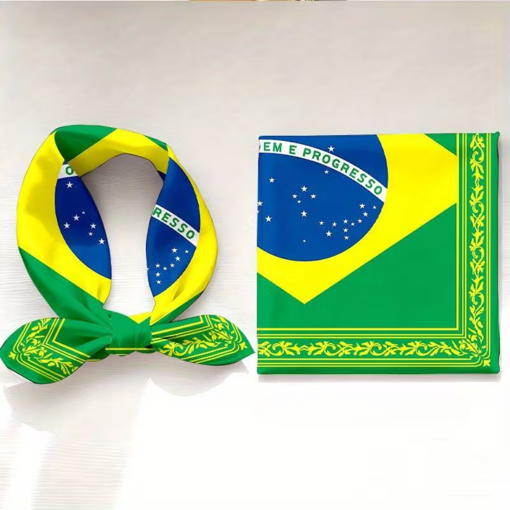Brazil Flag World Cup Bandana - Square Head Scarf