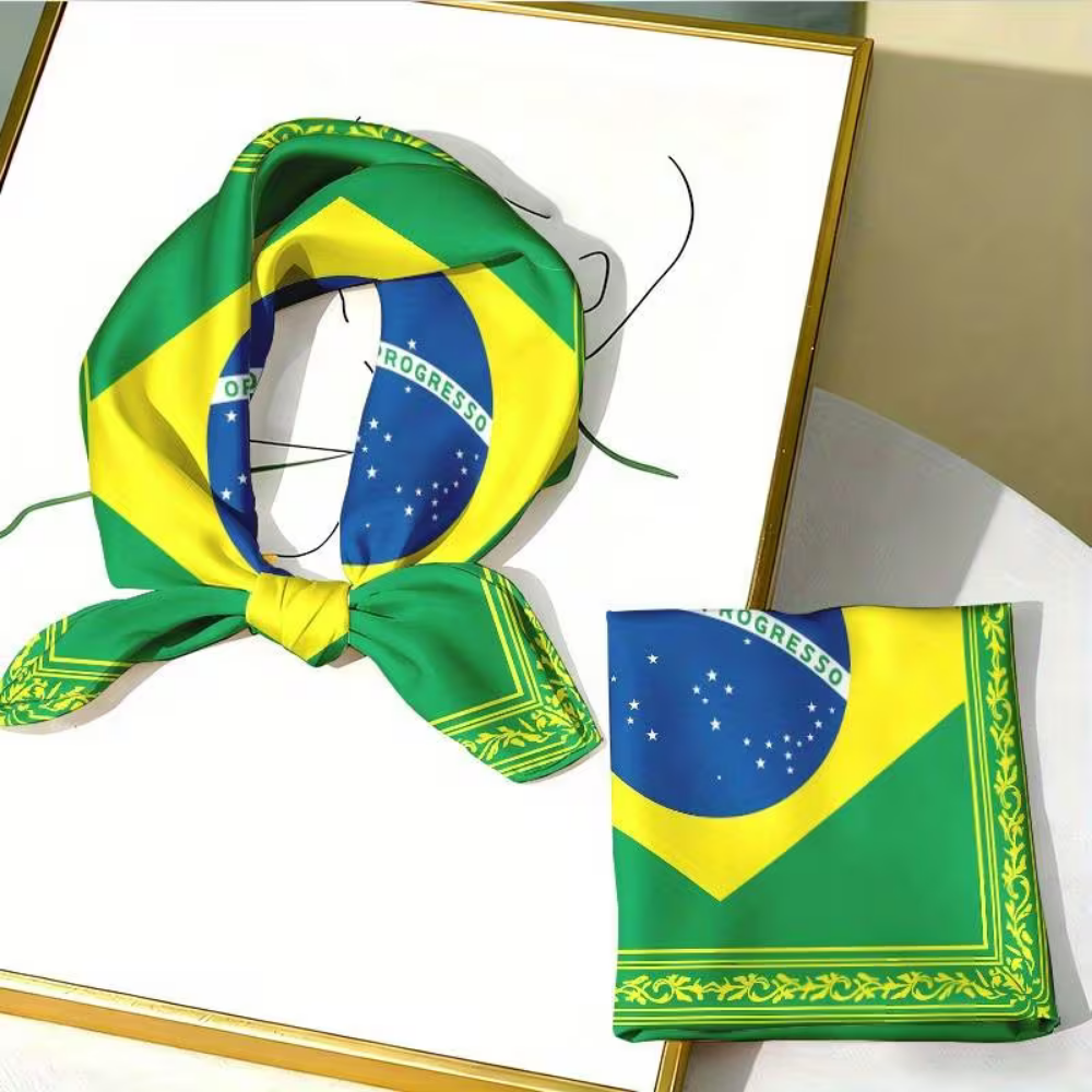 Brazil Flag World Cup Bandana - Square Head Scarf