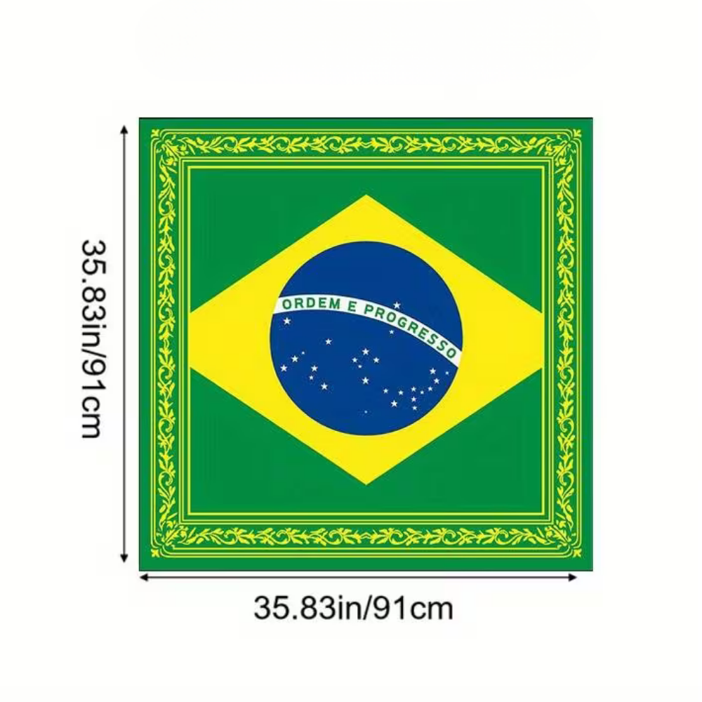 Brazil Flag World Cup Bandana - Square Head Scarf