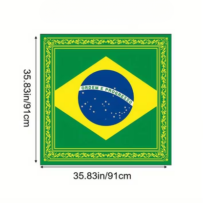 Brazil Flag World Cup Bandana - Square Head Scarf