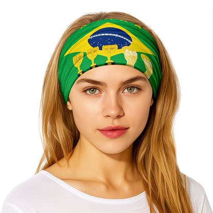 Brazil Flag World Cup Headband, Gaiter & Face Cover