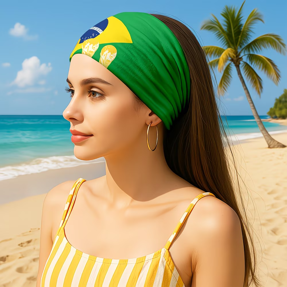 Brazil Flag World Cup Headband, Gaiter & Face Cover