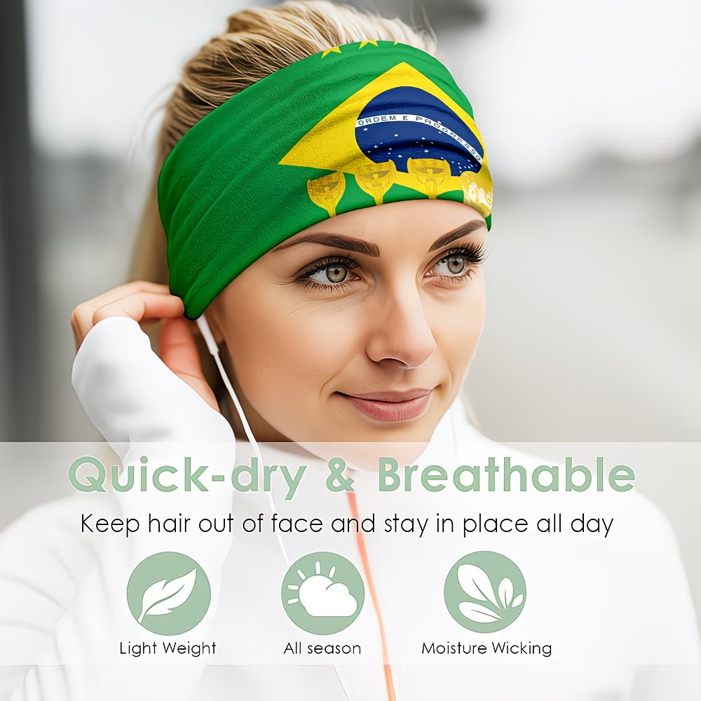 Brazil Flag World Cup Headband, Gaiter & Face Cover