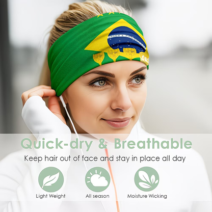 Brazil Flag World Cup Headband, Gaiter & Face Cover