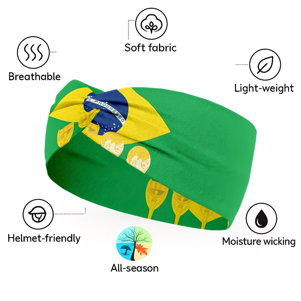 Brazil Flag World Cup Headband, Gaiter & Face Cover