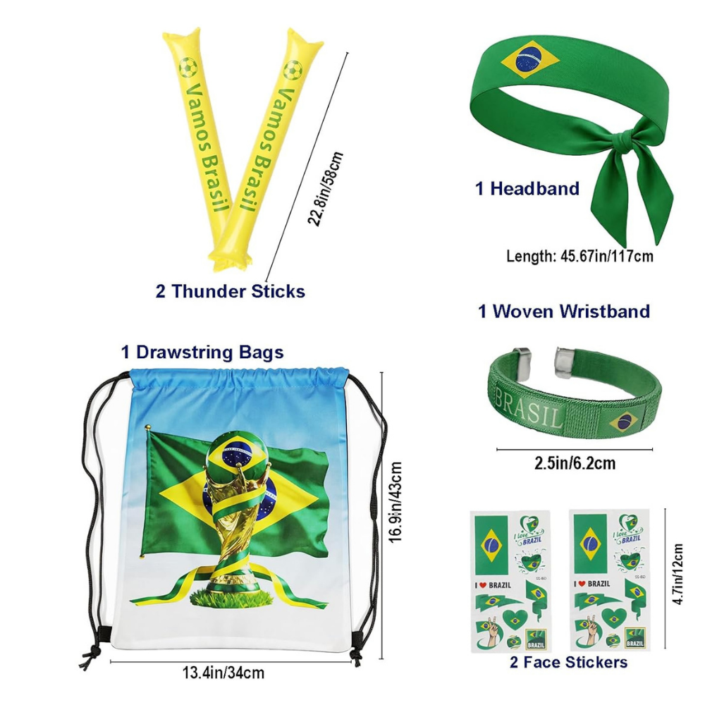 Brazil Flag World Cup Fan Kit - Official Supporter Gear