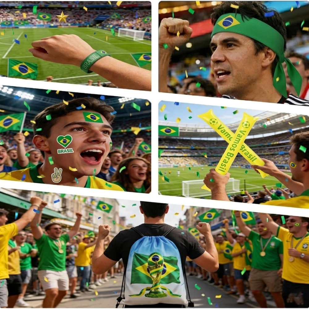 Brazil Flag World Cup Fan Kit - Official Supporter Gear