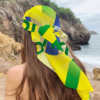 Brazil Flag Beach Towel - Square, Travel-Ready Blanket for Beach, Pool & On-the-Go