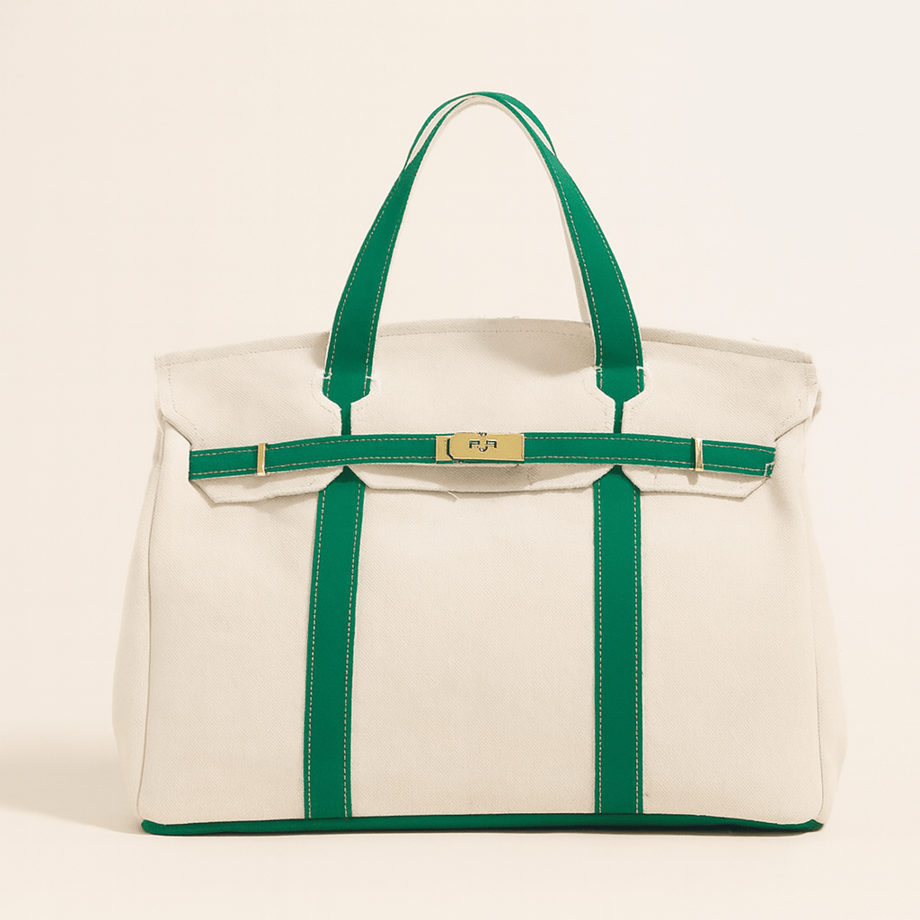 Foldable Canvas Tote Bag – Zippered, Reusable Shopping Tote
