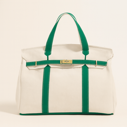 Foldable Canvas Tote Bag – Zippered, Reusable Shopping Tote