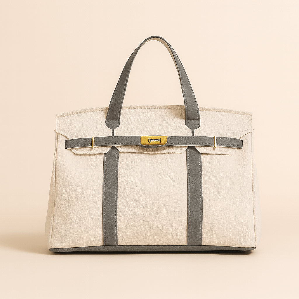 Foldable Canvas Tote Bag – Zippered, Reusable Shopping Tote