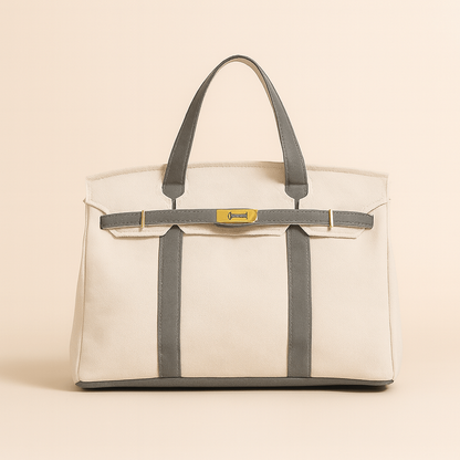 Foldable Canvas Tote Bag – Zippered, Reusable Shopping Tote