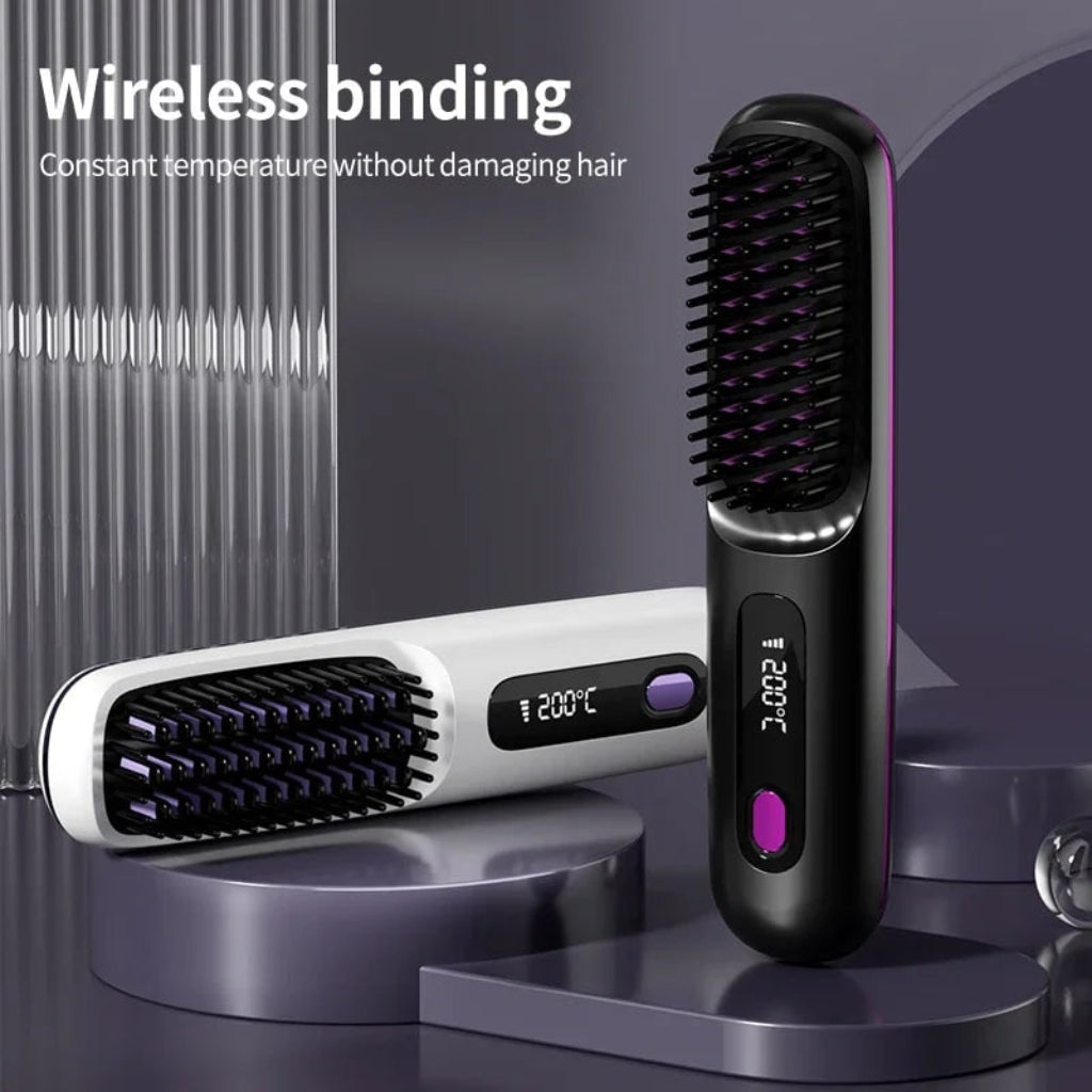 Ceramic Cordless Portable Hair Straightener - Rechargeable, Travel-Friendly & Compact