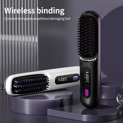 Ceramic Cordless Portable Hair Straightener - Rechargeable, Travel-Friendly & Compact