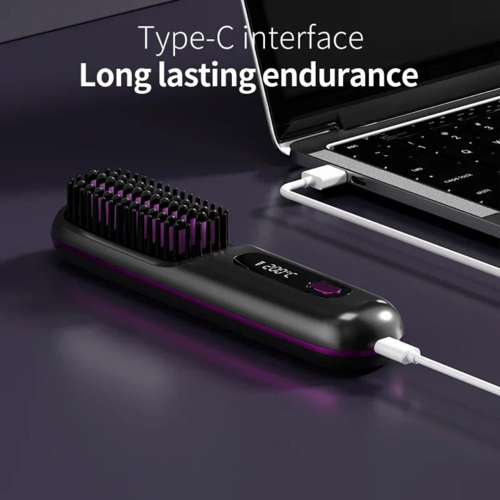 Ceramic Cordless Portable Hair Straightener - Rechargeable, Travel-Friendly & Compact