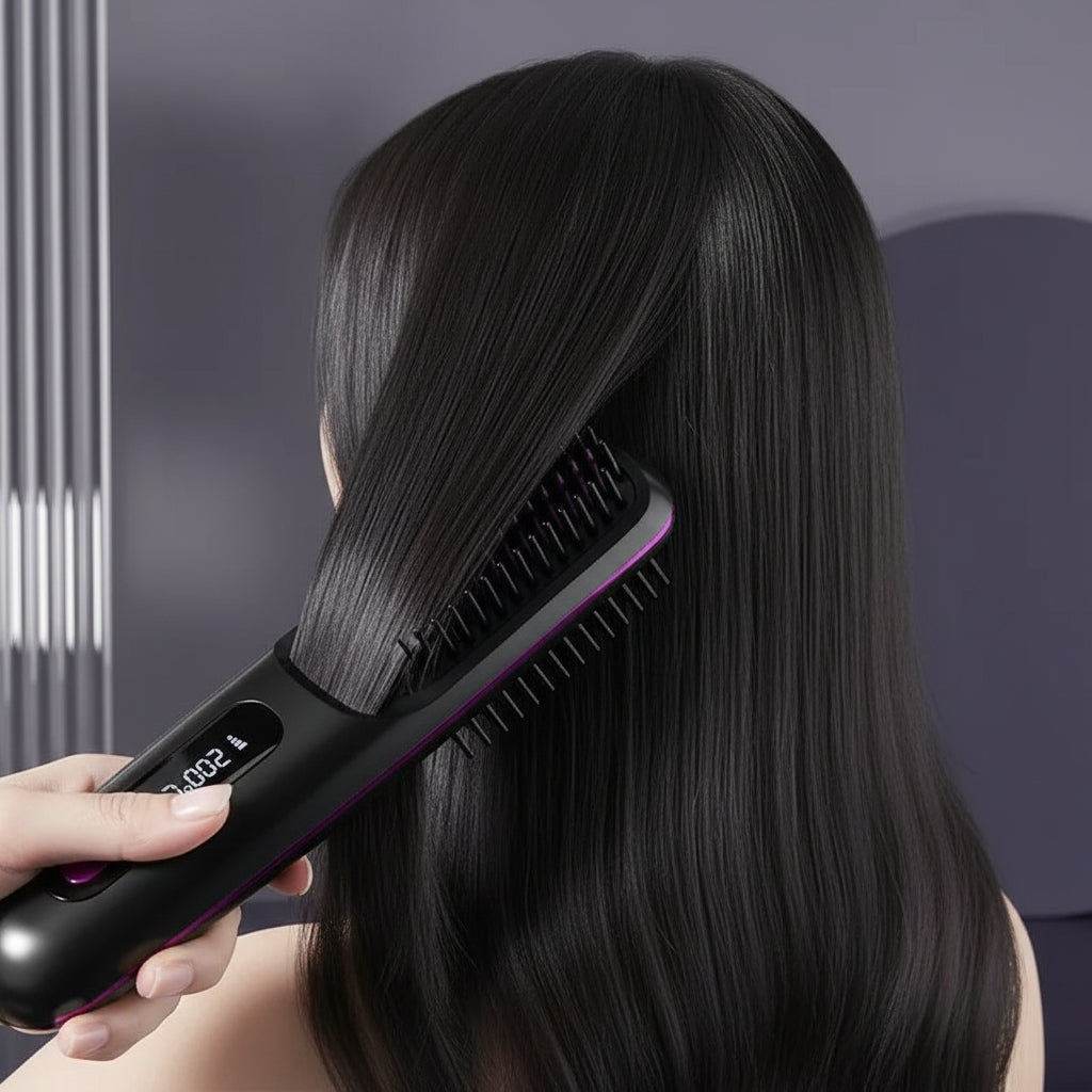 Ceramic Cordless Portable Hair Straightener - Rechargeable, Travel-Friendly & Compact