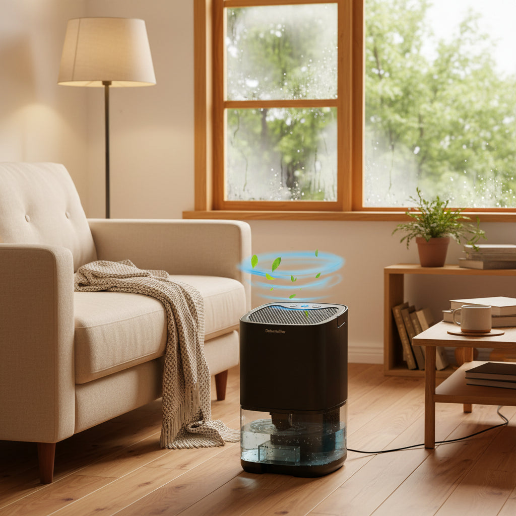 Compact Portable Dehumidifier with Cooling Night Light