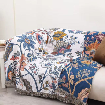 Cooling Floral Boho Sofa Throw Blanket – Lightweight, Breathable Comfort