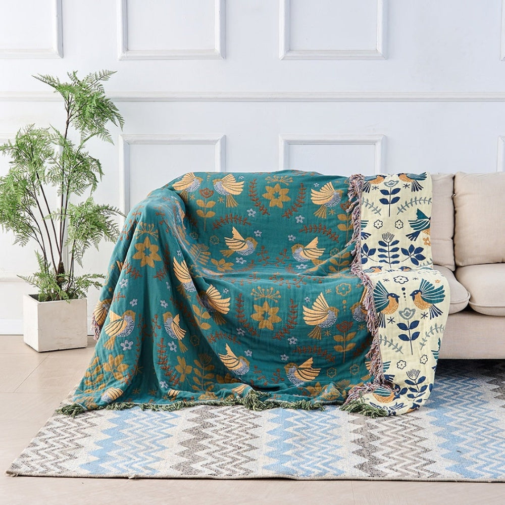 Cooling Throw Blanket - Reversible, Layered, Decorative