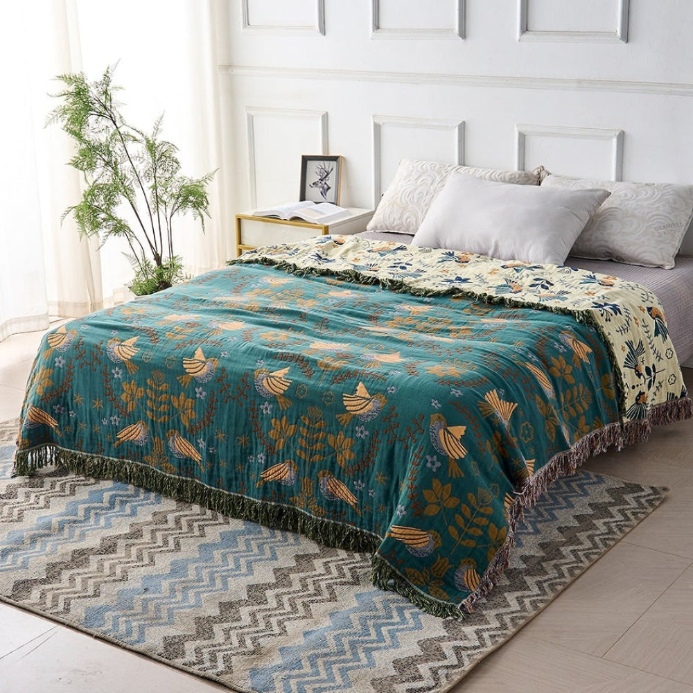 Cooling Throw Blanket - Reversible, Layered, Decorative