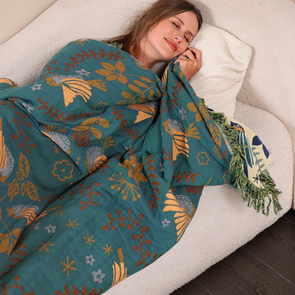 Cooling Throw Blanket - Reversible, Layered, Decorative