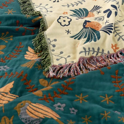 Cooling Throw Blanket - Reversible, Layered, Decorative