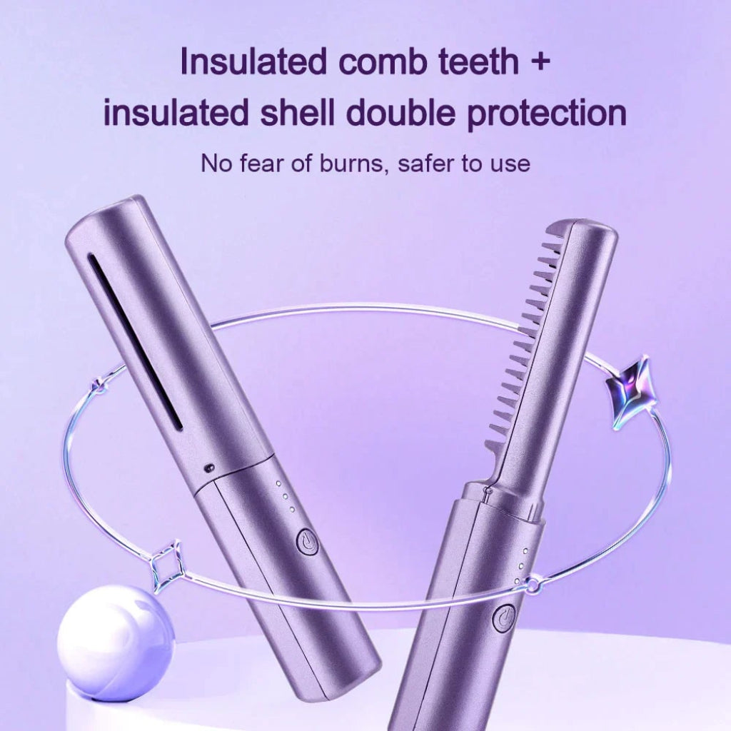 Cordless Travel Hair Straightener - Ultra-Portable Mini Styling Tool for On-The-Go