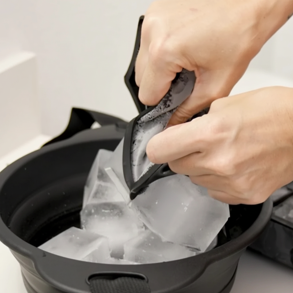Desk Fan Cooling Shower with Ice Therapy and Cold Plunge
