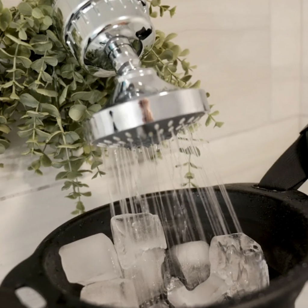 Desk Fan Cooling Shower with Ice Therapy and Cold Plunge