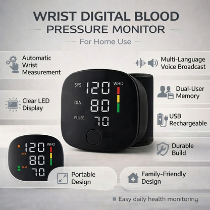 Automatic Digital Wrist Blood Pressure Monitor