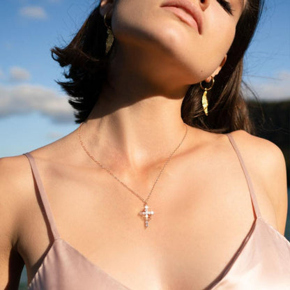 Crown Cross Pendant Necklace - Faith Jewelry Gift for Mother's Day