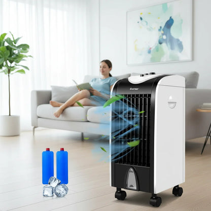 Compact Portable Evaporative Cooler - Refillable, Easy-to-Use Swamp Cooler