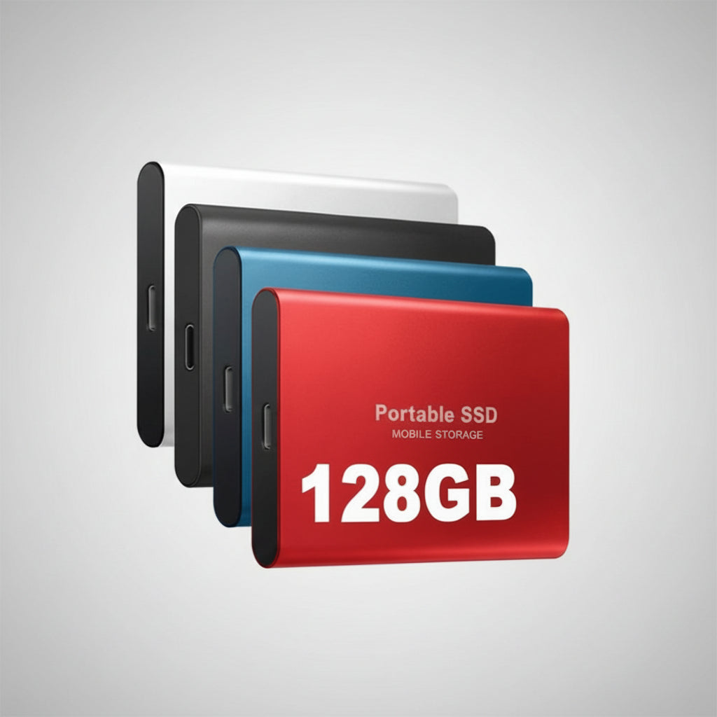 128GB Portable External SSD - Plug-and-Play USB Solid State Drive