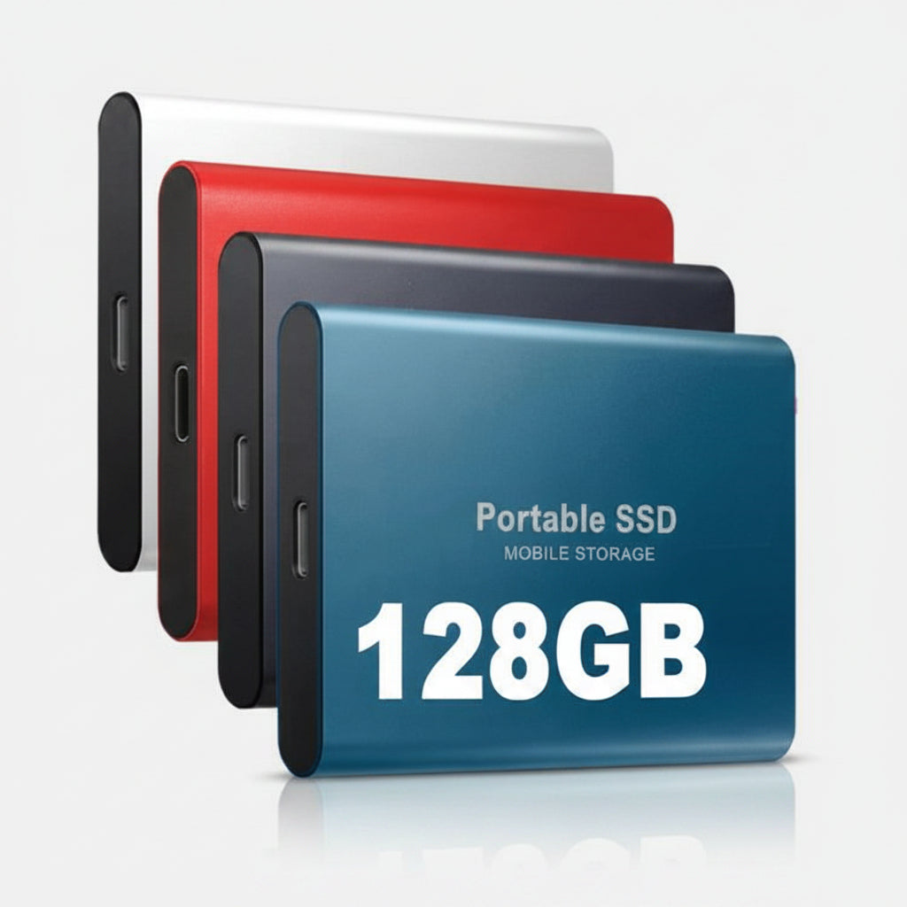 128GB Portable External SSD - Plug-and-Play USB Solid State Drive
